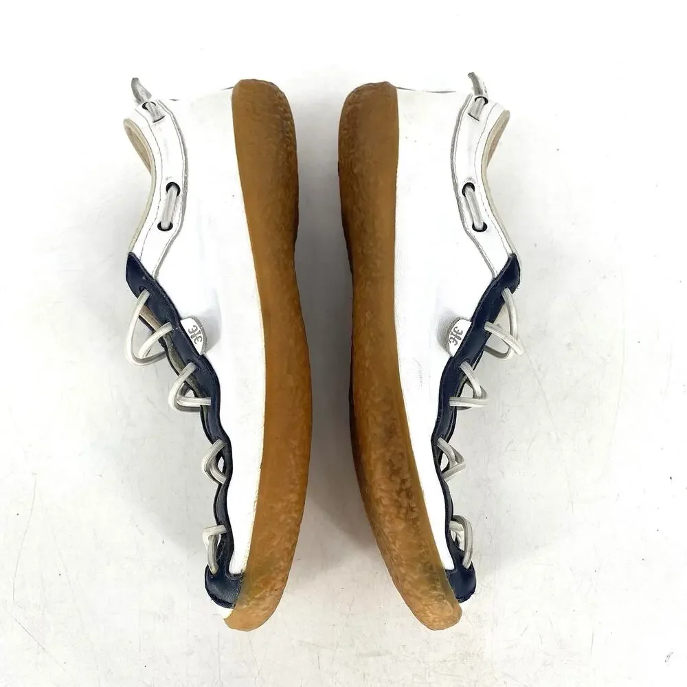 Royal Elastics Vintage Sneakers White Blue Slip On Lace Up Y2K Streetwear Size 6